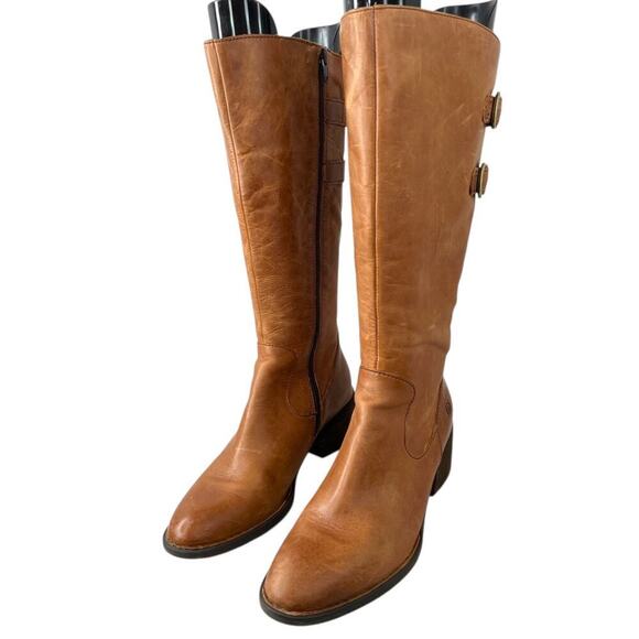 BORN the Bley Tall Riding Boots in Tan Brown Leather Women's Size 8M - Picture 4 of 16